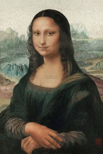 蘇繡精品，《蒙娜麗莎》，刺繡精品