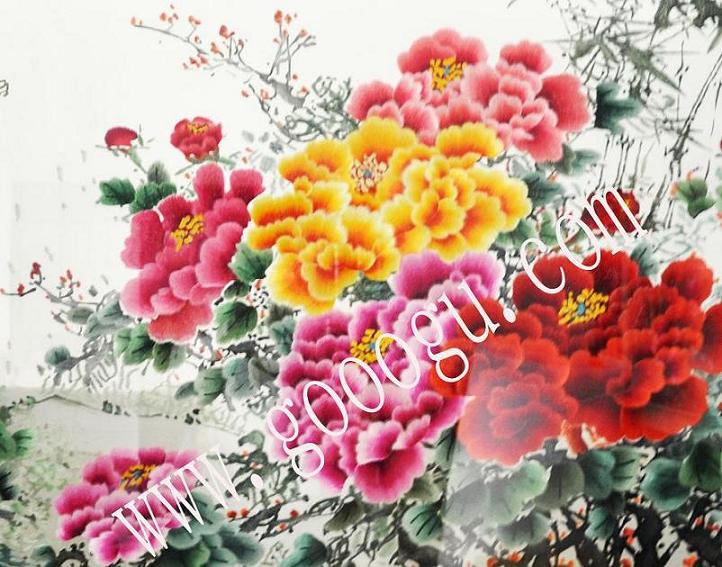 精品牡丹花、繡工精細(xì)