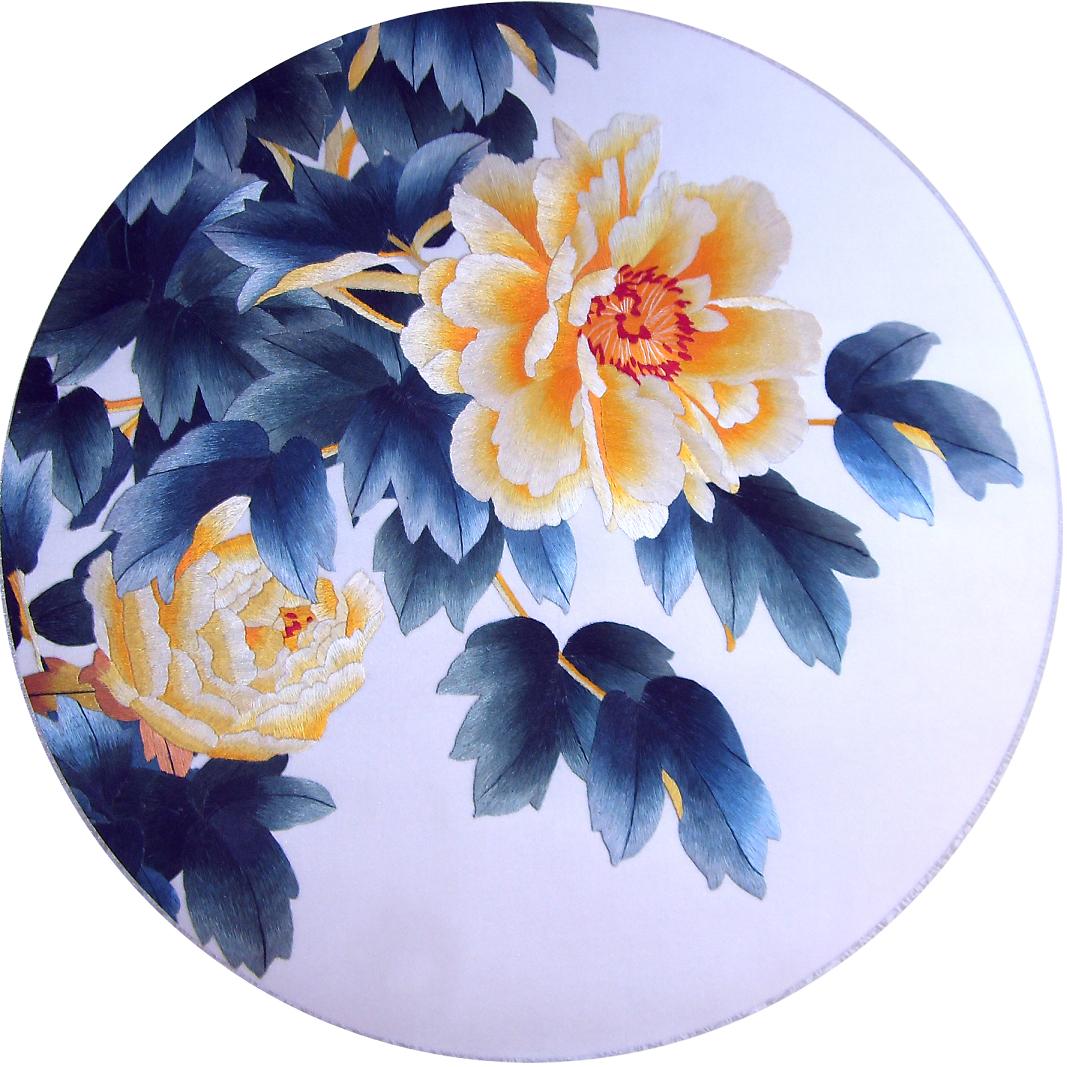 牡丹刺繡畫(huà)