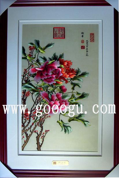 花卉刺繡畫(huà)  刺繡名畫(huà) 純手工刺繡畫(huà)