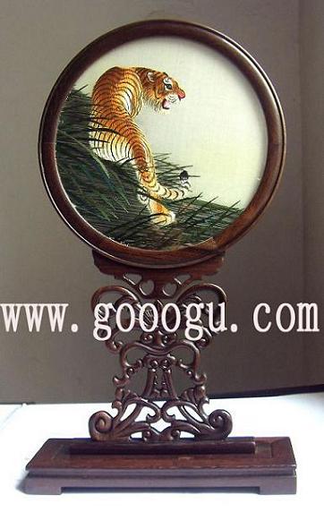 老虎雙面繡，中國蘇繡，中國刺繡，手工繡品