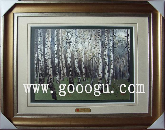 風(fēng)景蘇繡畫(huà)，蘇州刺繡精品，高檔工藝收藏品