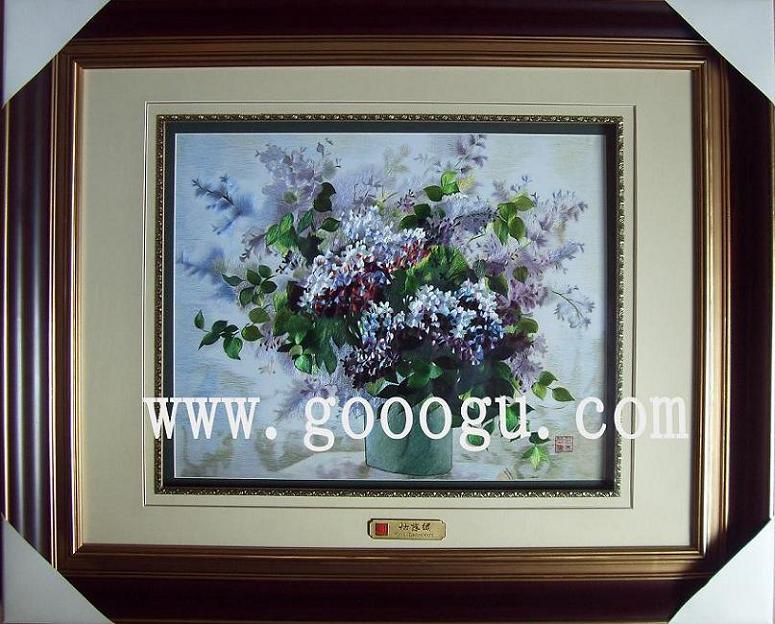 蘇州刺繡精品，高檔刺繡工藝品，花卉刺繡畫(huà)