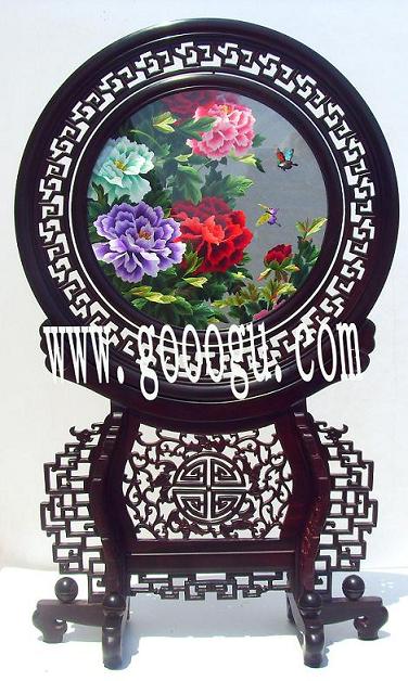 牡丹刺繡 ，高檔牡丹雙面繡