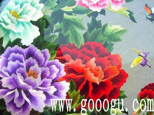 富貴牡丹刺繡，雙面繡