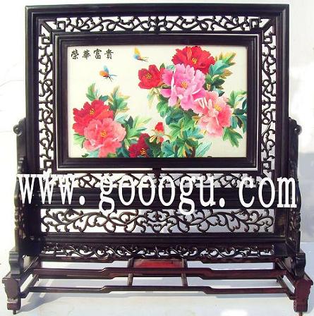 高檔牡丹雙面繡，牡丹蘇繡精品