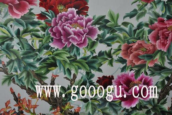 蘇繡屏風(fēng)，刺繡屏風(fēng)圖，榮華富貴刺繡畫