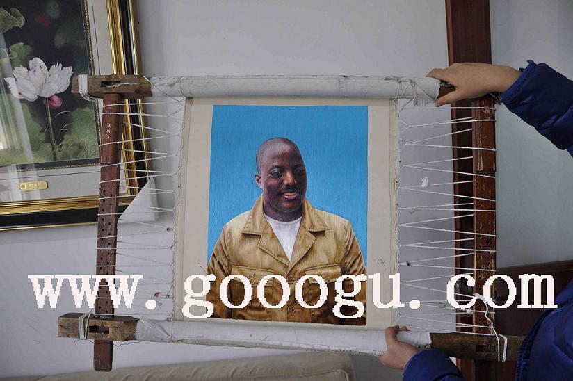 人物肖像蘇繡，蘇繡精品，人物肖像手工刺繡