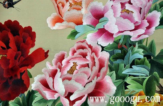 牡丹繡片，牡丹繡品，榮華富貴雙面繡精品