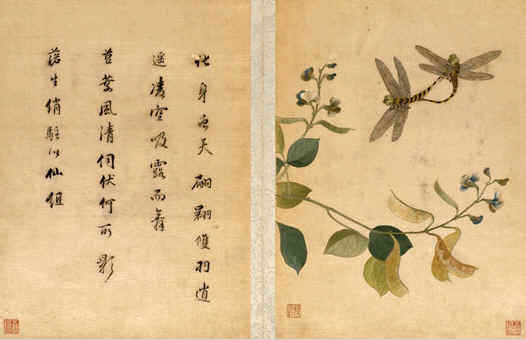 《扁豆蜻蜓圖》,顧繡宋元名跡之七，上海顧繡，上海刺繡名作