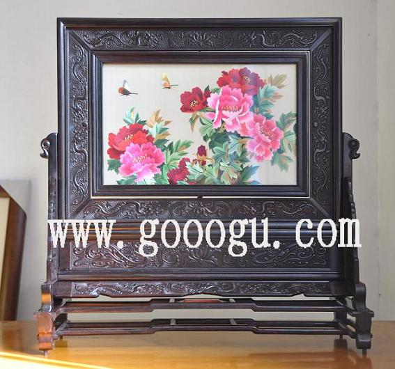 蝴蝶牡丹雙面繡，蘇州刺繡，手工藝品