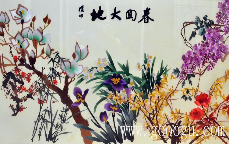 春回大地、萬物復(fù)蘇精品刺繡壁畫！