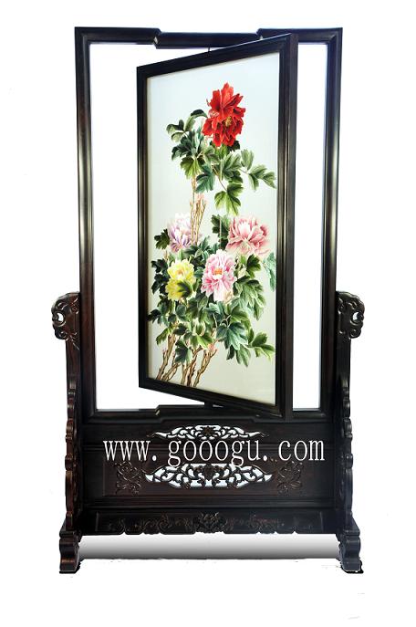 富貴牡丹精品雙面繡、商務禮品!