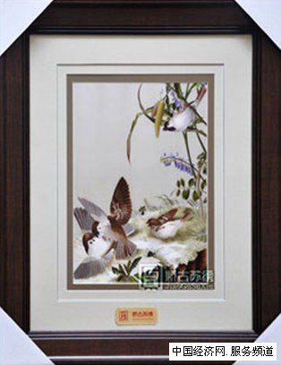 郎世寧刺繡畫，蘇繡花鳥畫，手工刺繡花鳥畫