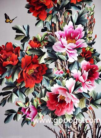 牡丹蘇繡畫，高檔刺繡牡丹榮華富貴，雙面繡牡丹隔斷